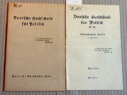 Anonym:  Deutsche Hochschule fr Politik. Mit Vorlesungsverzeichnis 1920/21. 