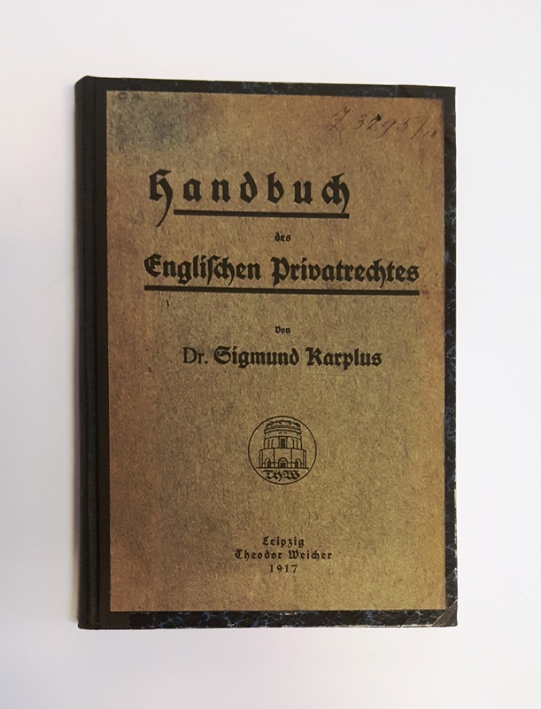 Karplus, Sigmund  Handbuch des Englischen Privatrechtes. 
