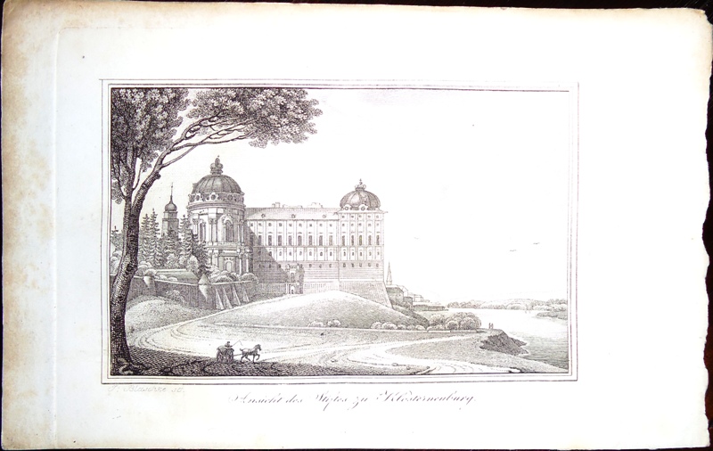 Klosterneuburg - Blaschke, Johann  Ansicht des Stiftes zu Klosterneuburg. Orig.-Kupferstich. 