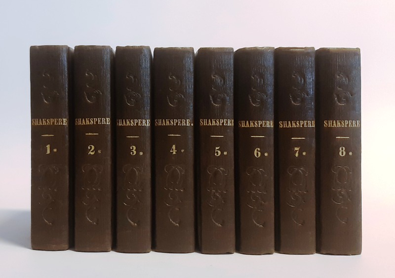Shakspeare, William  The Dramatic Works of William Shakspere. With a life, and glossary. In eight volumes (= Complete). 