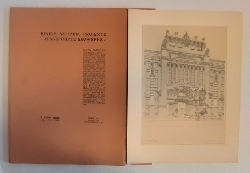 Wagner, Otto  Einige Skizzen, Projekte u. ausgeführte Bauwerke. IV. Band, I., II. und III. Heft. Mit zusammen 17 Tafeln (von 21). 