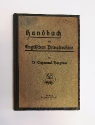 Karplus, Sigmund  Handbuch des Englischen Privatrechtes. 