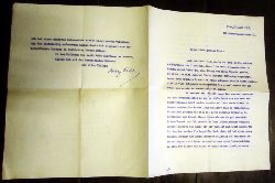Walden, Harry  Maschinengeschriebener Brief mit eigenhniger Unterschrift von Harry Walden am 15. VI. 1919. 