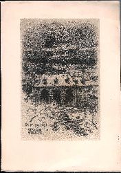 Stretti, Viktor  Ansicht der Prager Burg. Original-Lithographie von Viktor Stretti fr Friedrich Perutz aus dem Jahre 1914. 