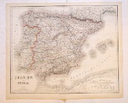 Spanien - Portugal - Landkarte  Spanien und Portugal. 