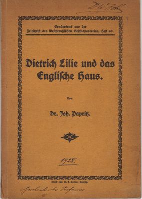 Papritz, Johannes  Dietrich Lilie und das Englische Haus 