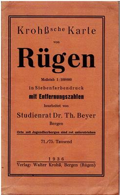 Studienrat Dr. Th. Beyer (bearb.)  Heimatkarte der Insel Rügen 