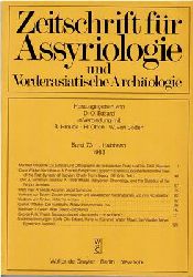 Edzard, D. O. (Hrsg.) / B. Hrouda / H. Otten / W. von Soden  Zeitschrift fr Assyriologie und Vorderasiatische Archologie - Band 73 - 1. Halbband 