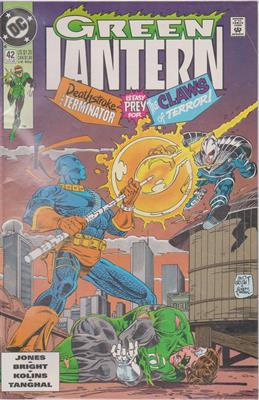 Jones, Gerard / M. D. Bright / Kolins / Romeo Tanghal  Green Lantern # 42 / JUN 93 / Deathstroke the terminator is easy prey for The Claws of Terror 