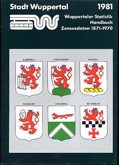   Handbuch Zensusdaten 1871 - 1970 Stadt Wuppertal. Wuppertaler Statistik. 