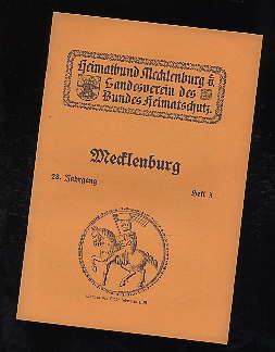   Mecklenburg. Zeitschrift des Heimatbundes Mecklenburg. 28. Jg. (nur) Heft 3. 