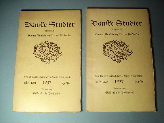 Knudsen, Gunnar und Marius Kristensen:  Danske studier. For Universitetsjubilæets danske Samfund 1937. 1-4 in 2 Heften. 