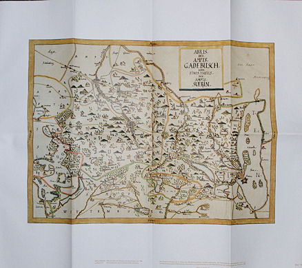   Karte. Amt Gadebusch und ein Teil des Amtes Schwerin. Aus dem Mecklenburg-Atlas des Bertram Christian von Hoinckhusen (um 1700) 