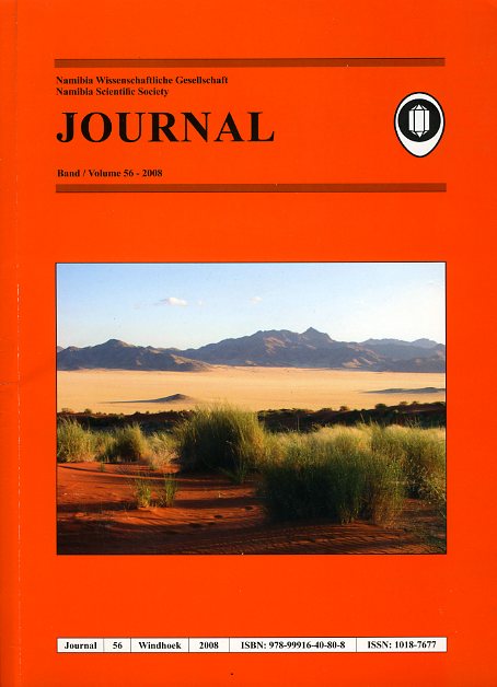   Journal 56. Namibia Wissenschaftliche Gesellschaft. Namibia Scientific Society. 