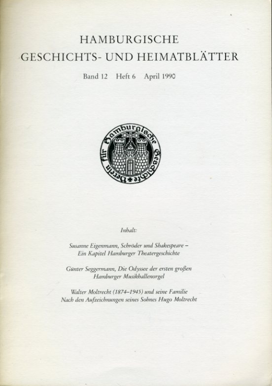   Hamburgische Geschichts- und Heimatblätter. Band 12. Heft 6. April 1990. 