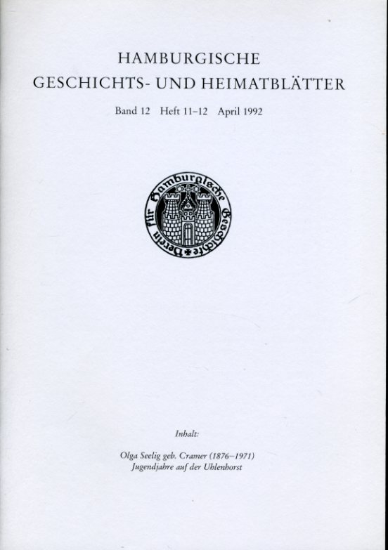  Hamburgische Geschichts- und Heimatblätter. Band 12. Heft 11-12. April 1992. 
