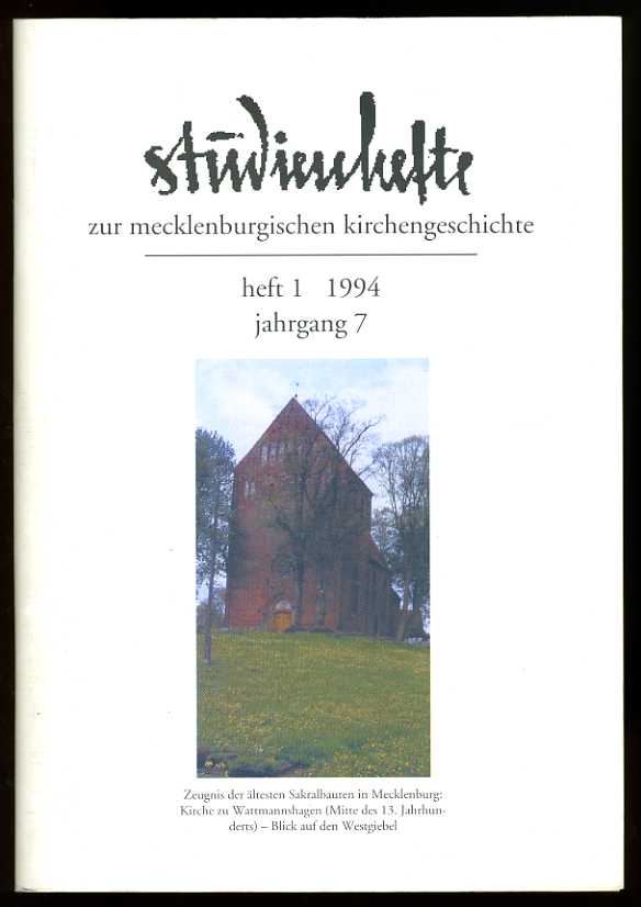 Hebert, Jürgen (Hrsg.):  Studienhefte zur mecklenburgischen Kirchengeschichte Jg. 7 (nur) Heft 1. 