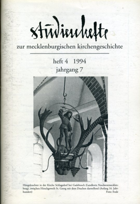 Hebert, Jürgen (Hrsg.):  Studienhefte zur mecklenburgischen Kirchengeschichte Jg. 7 (nur) Heft 4. 