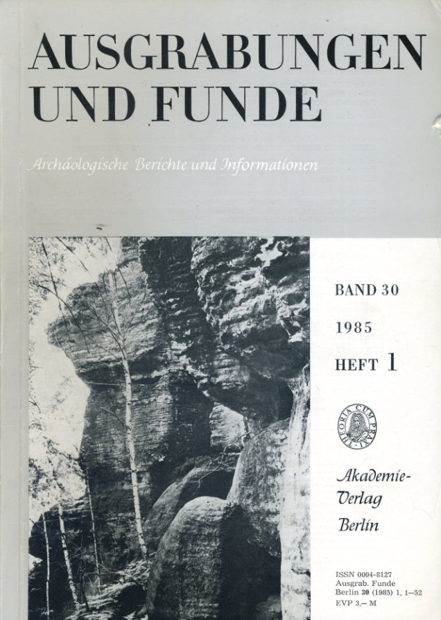   Ausgrabungen und Funde. Archäologische Berichte und Informationen. Bd. 30 (nur) Heft 1. (Sachsen Heft) 