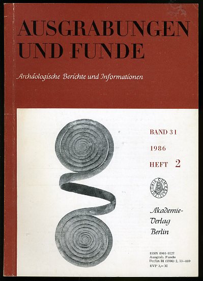   Ausgrabungen und Funde. Archäologische Berichte und Informationen. Bd. 31 (nur) Heft 2. (Brandenburg-Heft) 