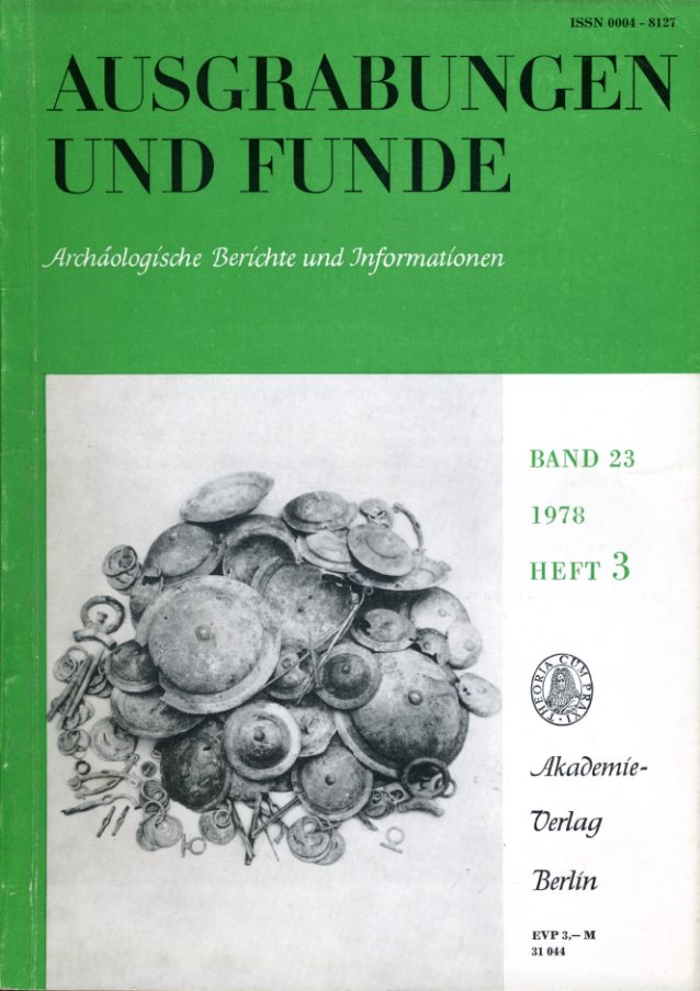   Ausgrabungen und Funde. Archäologische Berichte und Informationen. Bd. 23 (nur) Heft 3. (Mecklenburg Heft) 