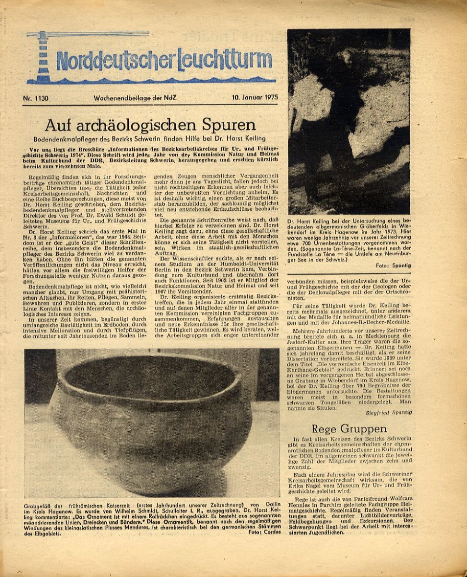   Norddeutscher Leuchtturm 1130. Wochenendbeilage der Norddeutschen Zeitung vom 10.01.1975. 