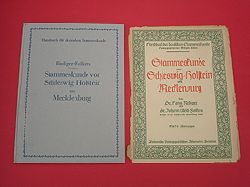Riediger, Hans und Johann Ulrich Folkers:  Stammeskunde von Schleswig-Holstein und Mecklenburg. Handbuch der deutschen Stammeskunde. Hrsg. von Wilhelm Peler. 