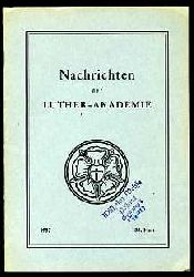 Stange, Carl (Hrsg.):  Nachrichten der Luther-Akademie 38. 