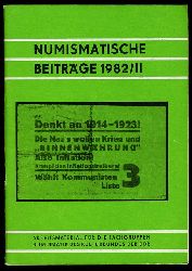   Numismatische Beitrge 1982 (nur) Heft 2. Arbeitsmaterial fr die Fachgruppen Numismatik des Kulturbundes der DDR 29. 