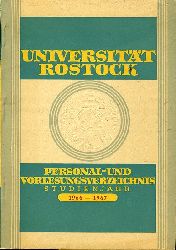   Personal- und Vorlesungsverzeichnis der Universitt Rostock. Studienjahr 1966/67. Frhjahrssemester. 