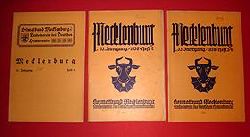   Mecklenburg. Zeitschrift des Heimatbundes Mecklenburg. 33. Jg. 1938 komplett in 3 Heften. 