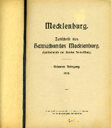   Mecklenburg. Zeitschrift des Heimatbundes Mecklenburg. 7. Jg. (nur) Heft 1. 