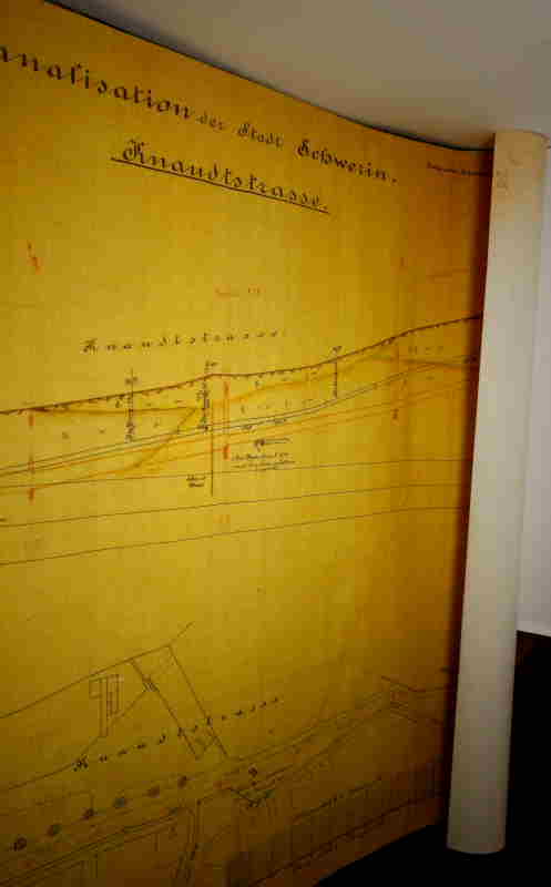   Kanalisation der Stadt Schwerin. Knaudtstrasse (Karte, Zeichnung) 