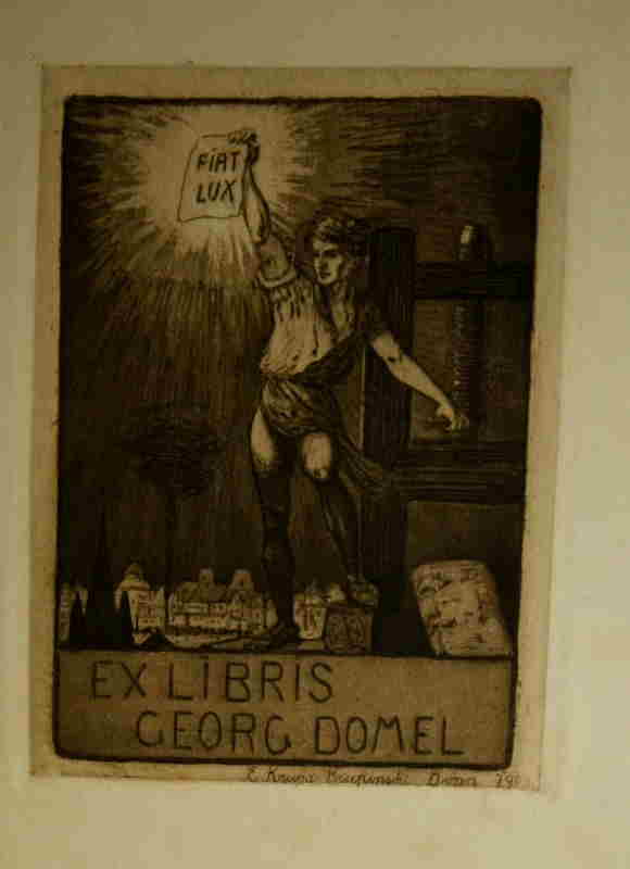 Krupa-Krupinski, E.   Ex Libris für Georg Domel.  