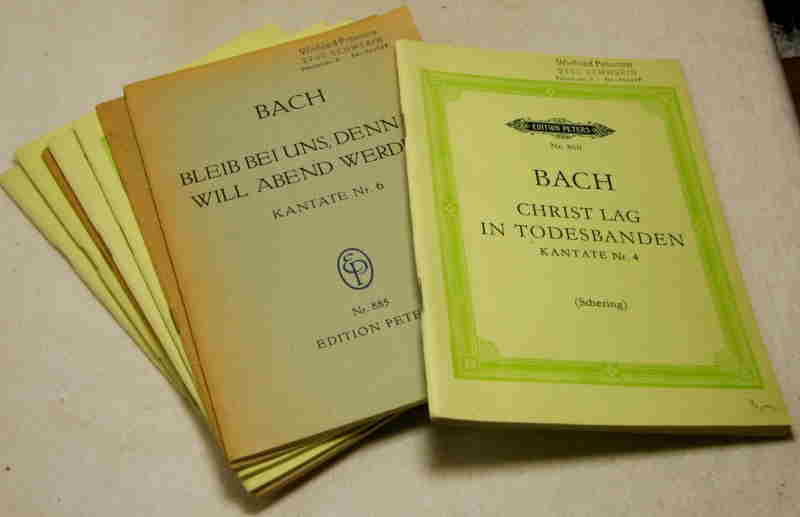 Bach, Johann Sebastian  Kantaten Nr. 56, 60, 65, 67, 79, 106 (Konvulut aus 6 Heften).  