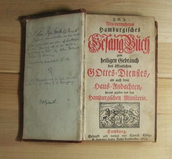   I. N. J. Neu=vermehrtes Hamburgisches Gesang=Buch, zum heiligen Gebrauch des oeffentlichen GOttes=Dienstes, als auch derer Hauß-Andachten, heraus gegeben von dem Hamburgischen Ministerio 