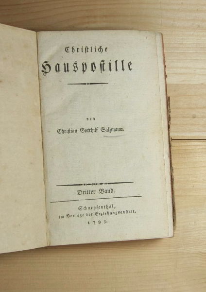 Salzmann, Christian Gotthilf  Christliche Hauspostille. Band 3 - 5 in einem Buch. 