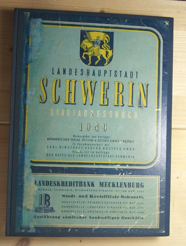   Landeshauptstadt Schwerin . Adressbuch. 