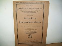 Gildemeister, Martin (Hrsg.):  Zeitschrift fr Sinnesphysiologie    BAND 63 Heft 1 u. 2 