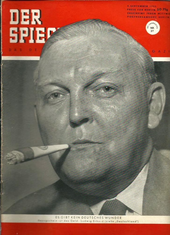 Augstein, Rudolf (Hrsg.)  Der Spiegel. 7. Jahrgang / Heft Nr. 37: 9. September 1953 (Titelthema/-foto: Ludwig Erhard / "Deutschland") 