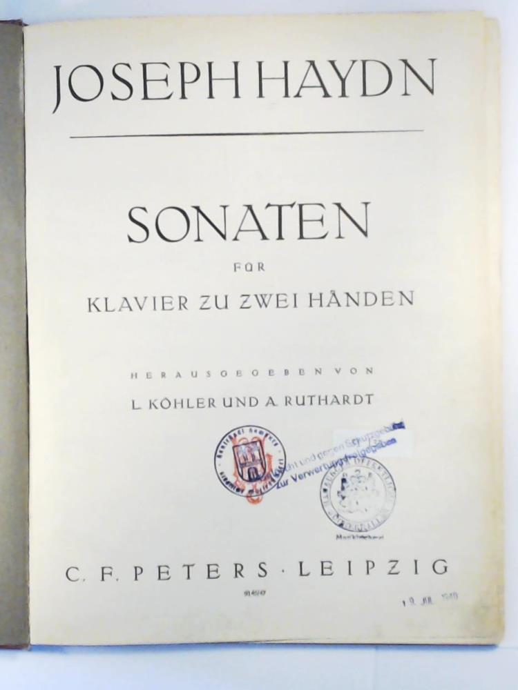 KÃ¶hler und Ruthardt  Haydn - Sonaten zu zwei HÃ¤nden fÃ¼r Klavier Band 2. Edition Peters 9146/47 
