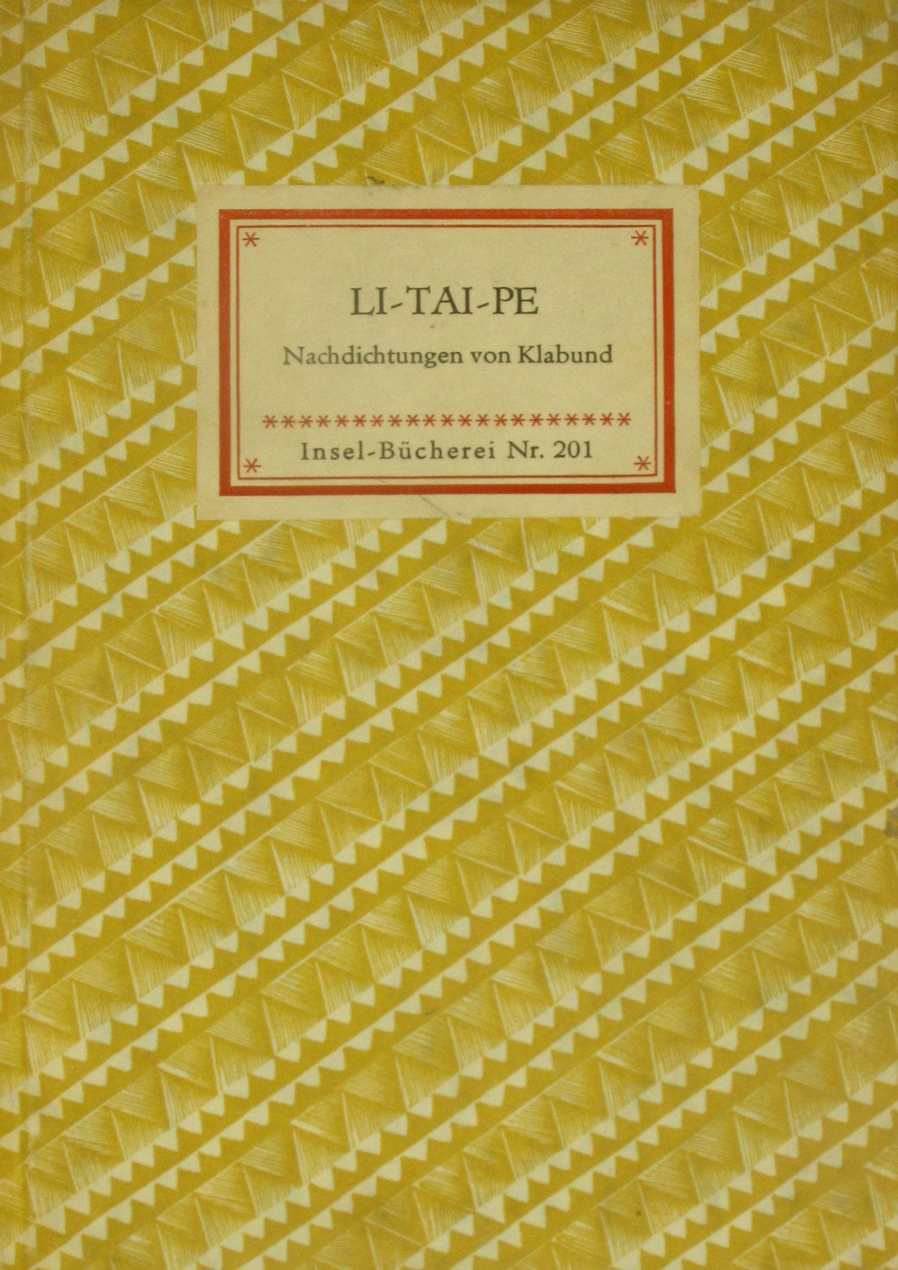 Klabund:  Li-Tai-Pe 