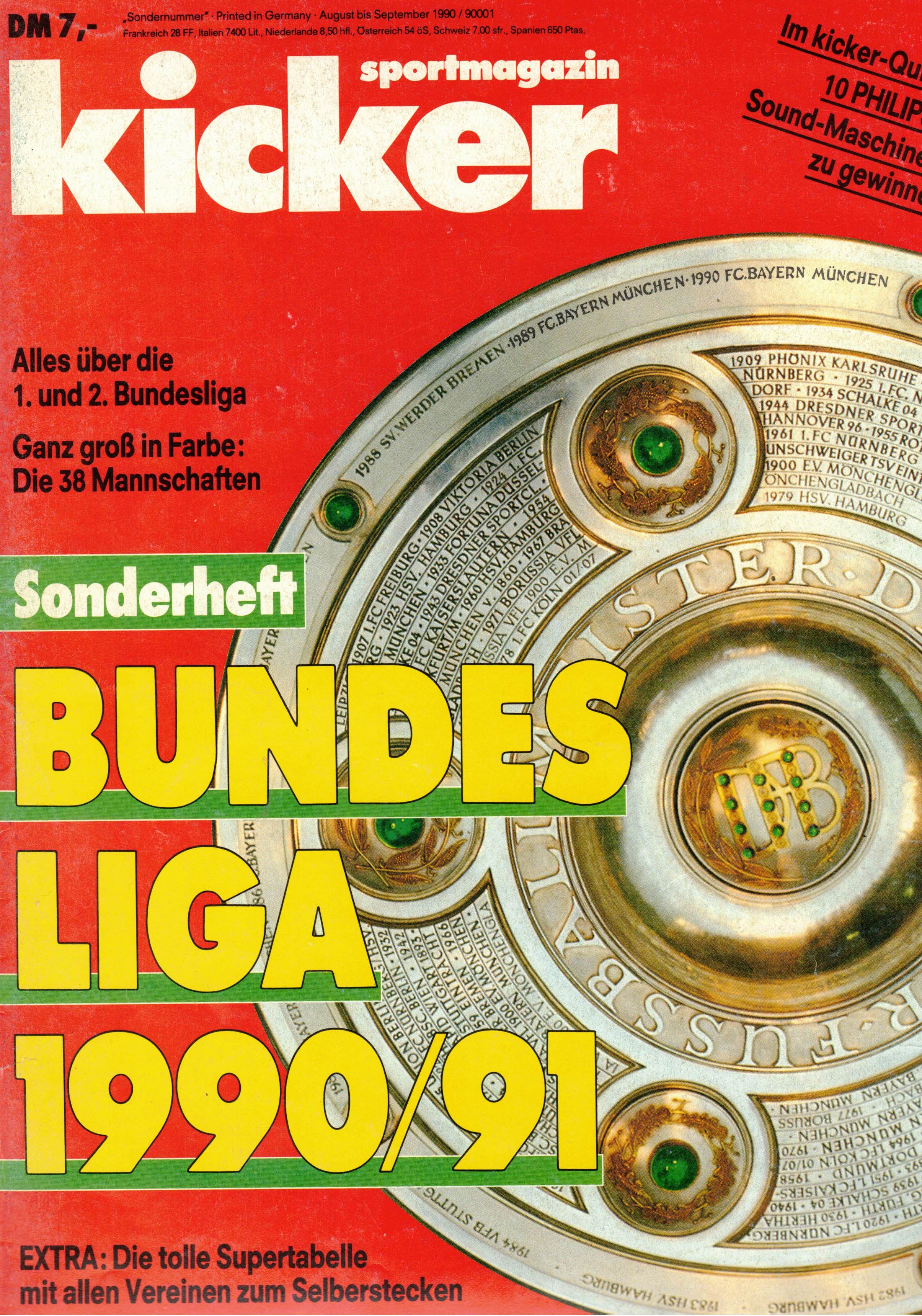 Autorenkollektiv:  Kicker Sonderheft Bundesliga 1990/91 