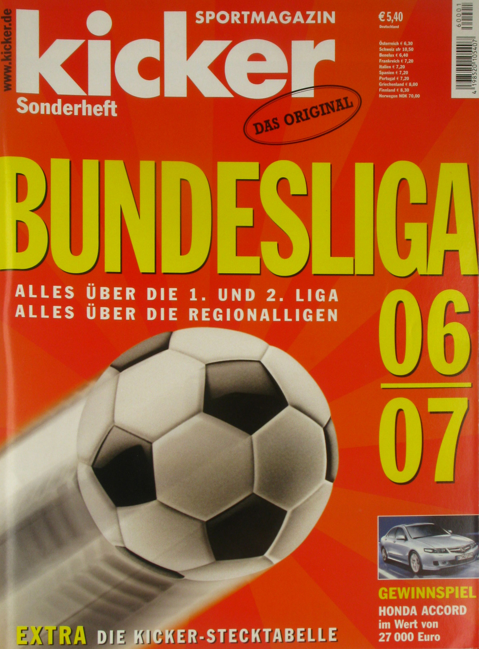 Autorenkollektiv:  Kicker Sonderheft Bundesliga 2006/07 