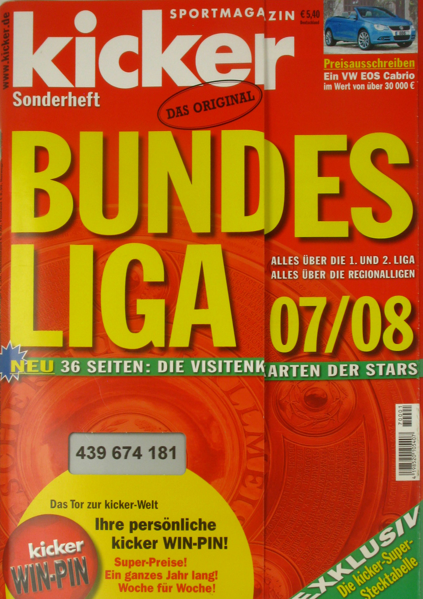 Autorenkollektiv:  Kicker Sonderheft Bundesliga 2007/08 