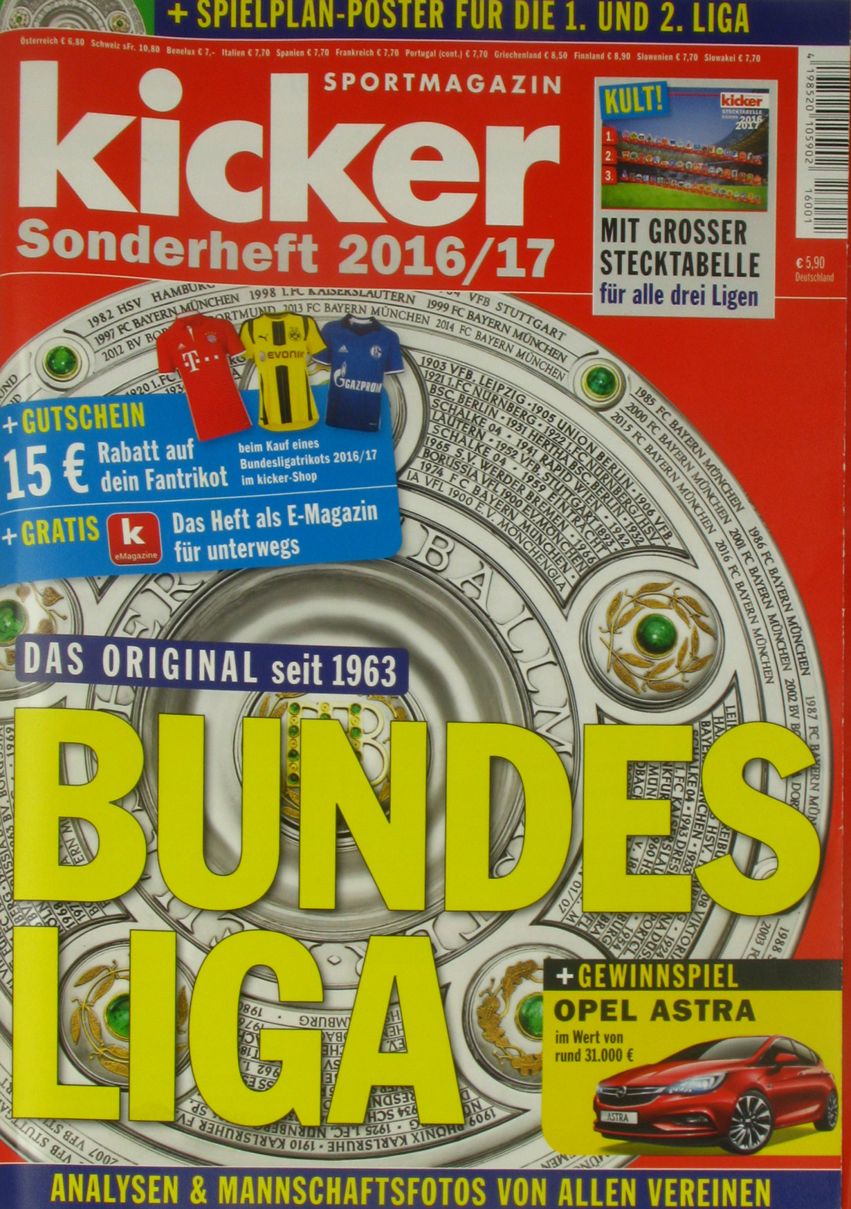 Autorenkollektiv:  Kicker Sonderheft Bundesliga 2016/17 