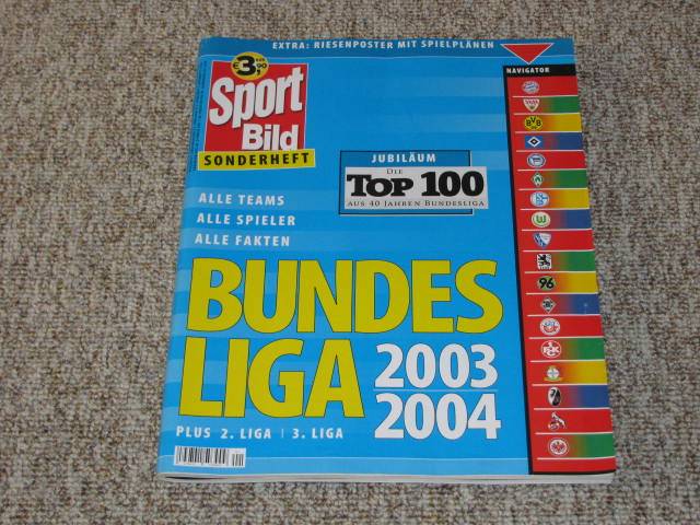   Sport Bild Sonderheft Bundesliga 2003-2004 plus 2. Liga / 3. Liga 