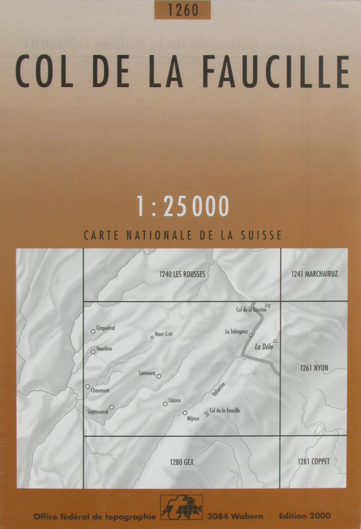   Carte Nationale de la Suisse. Col de la Faucille (Blatt 1260) 