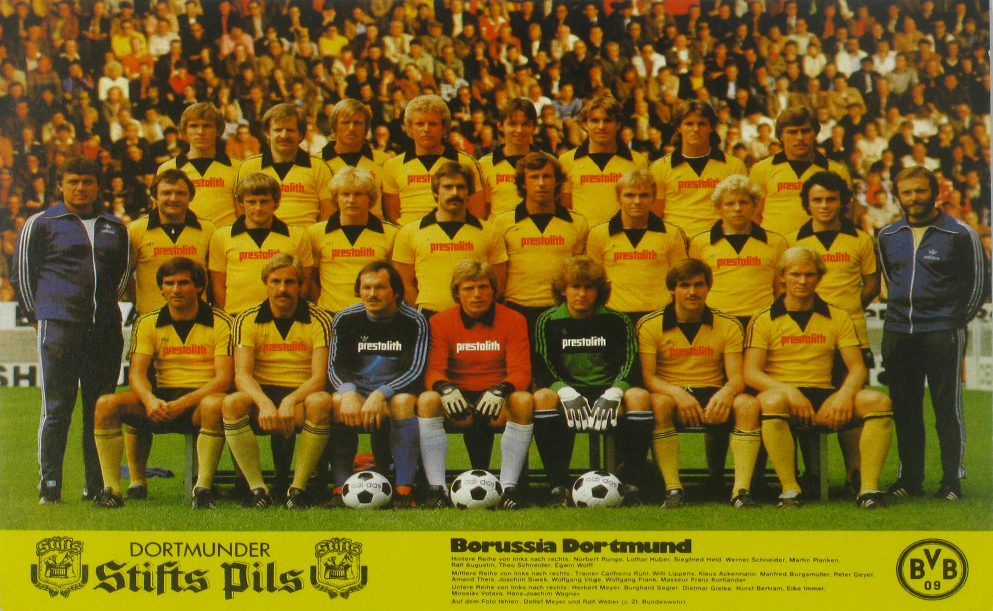   Mannschaftskarte Borussia Dortmund Saison 1978/79 