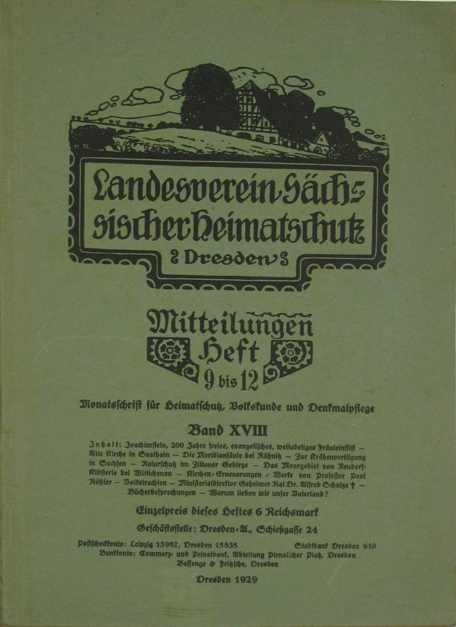 Autorenkollektiv:  Mitteilungen Band 18 (Heft 9 bis 12) aus 1929 